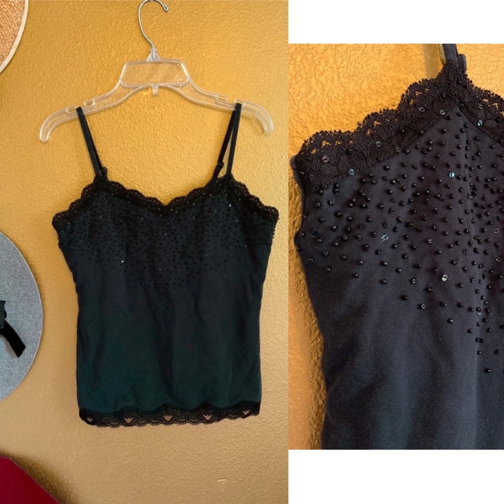 ❤️ SALE!! *Style and Co. Beaded Black Lace Camisole*